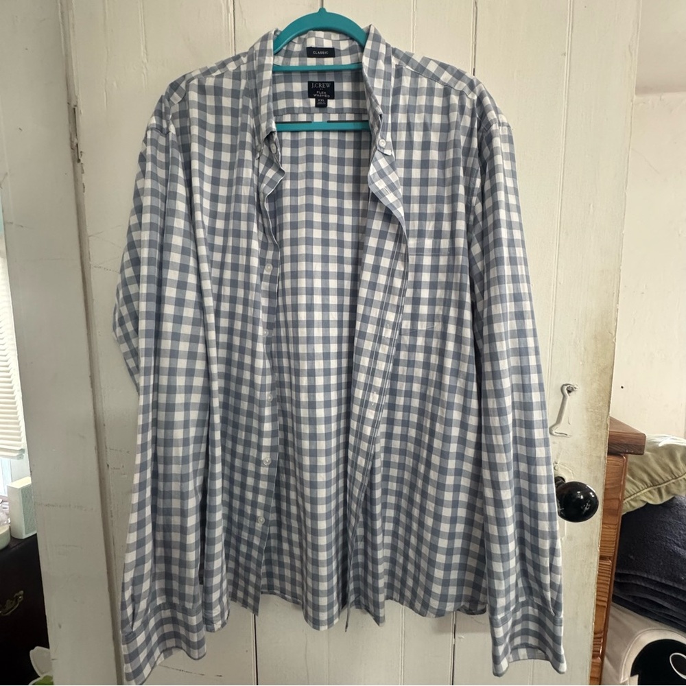 Izod Blue Gingham Button-Up Shirt
